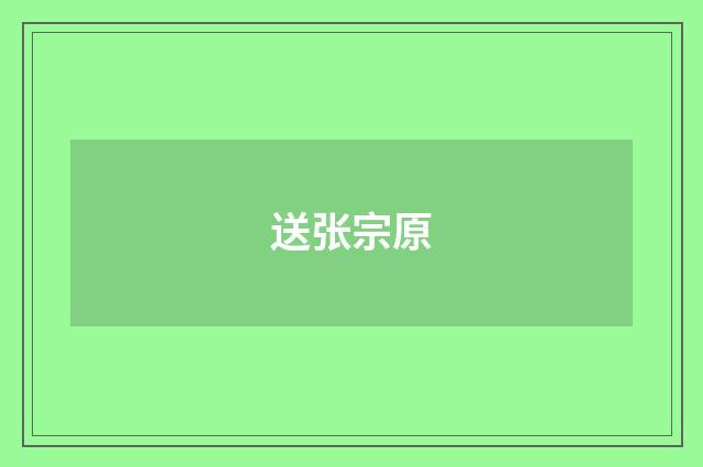 送张宗原