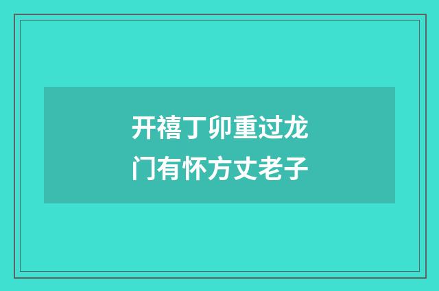 开禧丁卯重过龙门有怀方丈老子