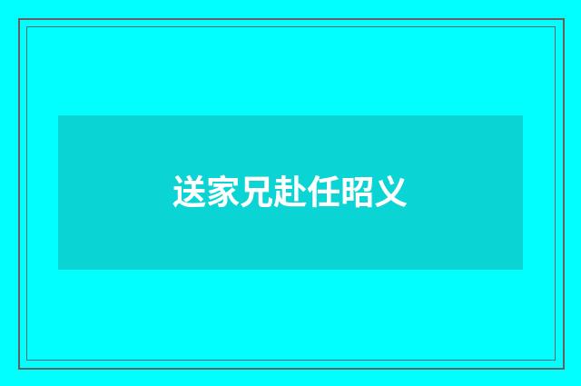 送家兄赴任昭义