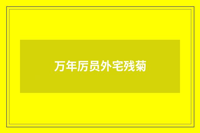 万年厉员外宅残菊
