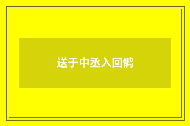 送于中丞入回鹘