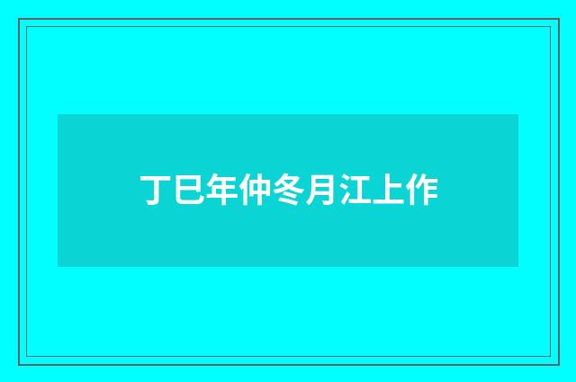 丁巳年仲冬月江上作