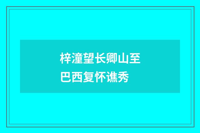 梓潼望长卿山至巴西复怀谯秀