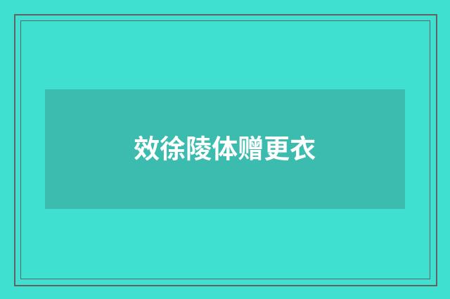 效徐陵体赠更衣