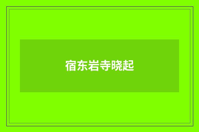 宿东岩寺晓起