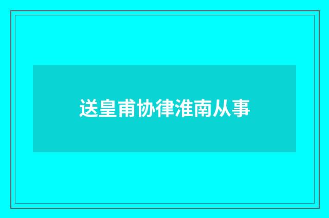 送皇甫协律淮南从事