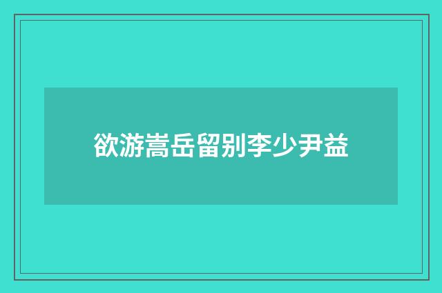 欲游嵩岳留别李少尹益