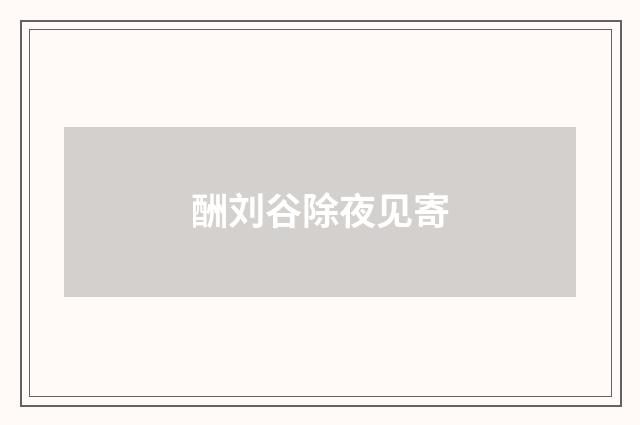 酬刘谷除夜见寄