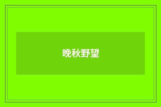 晚秋野望