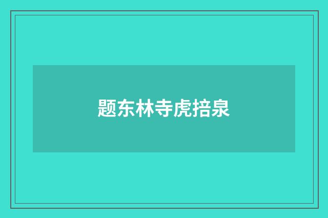 题东林寺虎掊泉