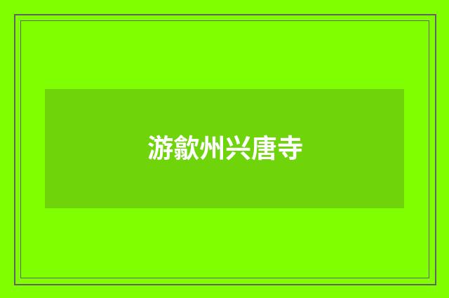 游歙州兴唐寺