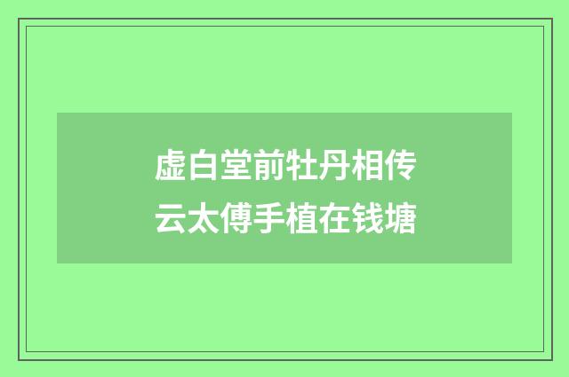 虚白堂前牡丹相传云太傅手植在钱塘