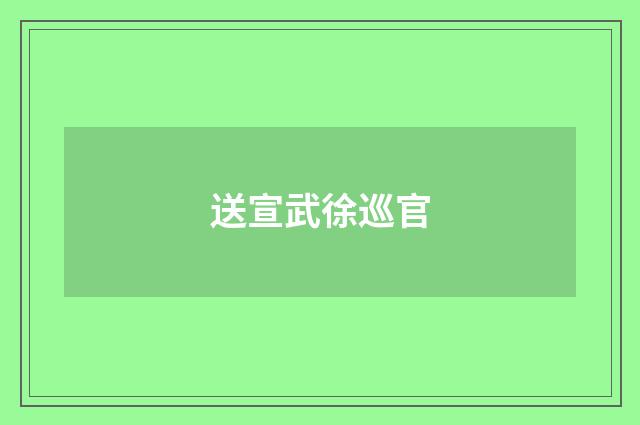 送宣武徐巡官