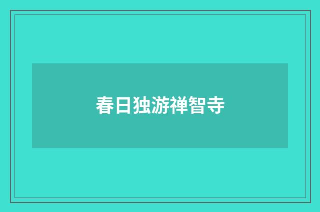 春日独游禅智寺