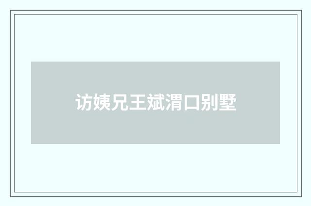访姨兄王斌渭口别墅