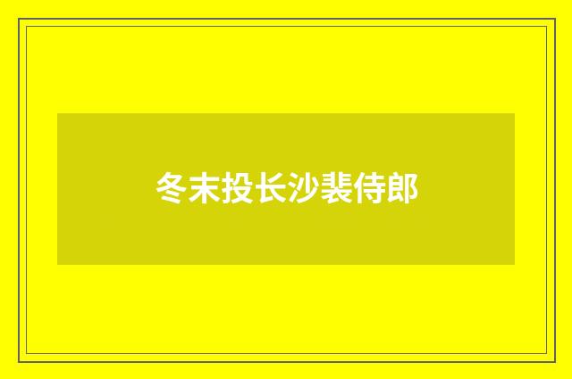 冬末投长沙裴侍郎