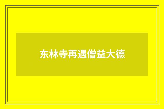 东林寺再遇僧益大德