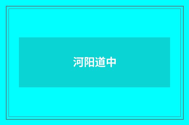 河阳道中