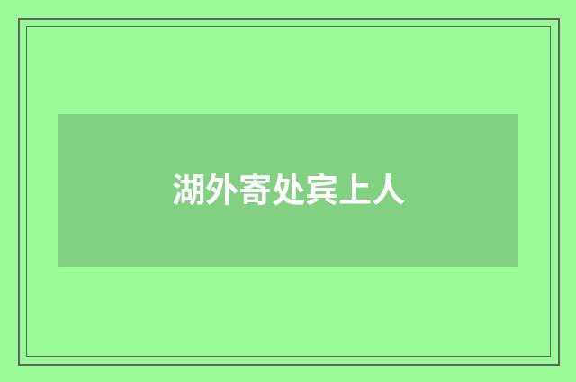 湖外寄处宾上人