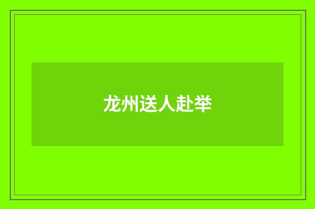 龙州送人赴举