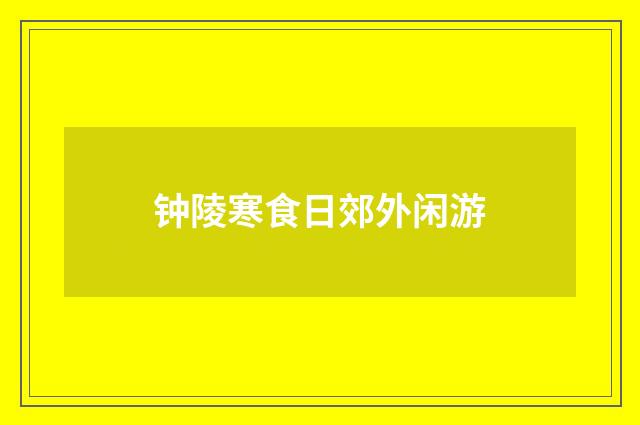 钟陵寒食日郊外闲游