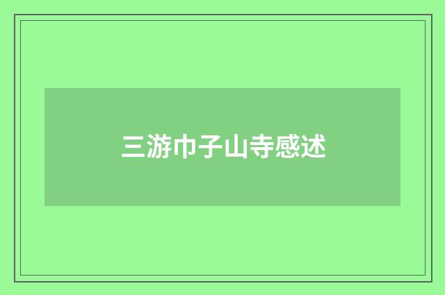 三游巾子山寺感述