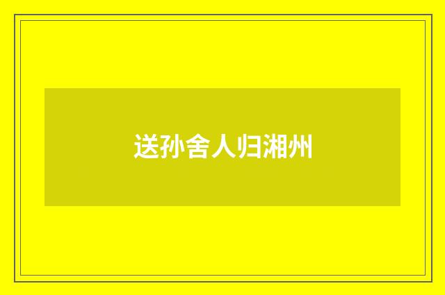 送孙舍人归湘州