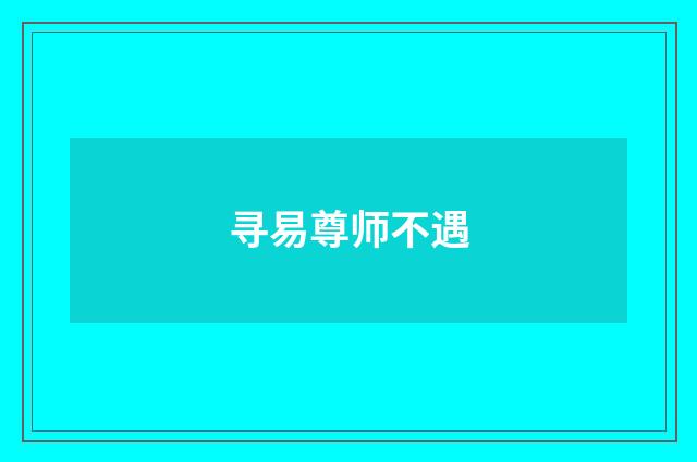 寻易尊师不遇