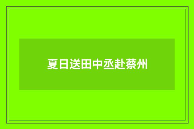 夏日送田中丞赴蔡州