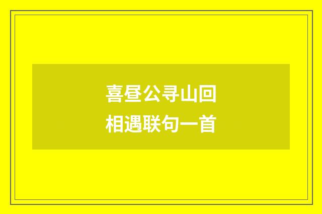 喜昼公寻山回相遇联句一首