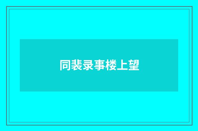 同裴录事楼上望