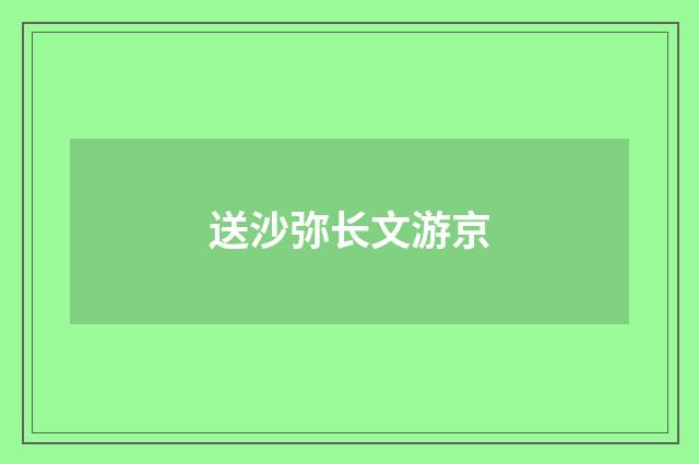 送沙弥长文游京