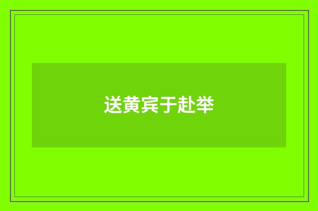 送黄宾于赴举