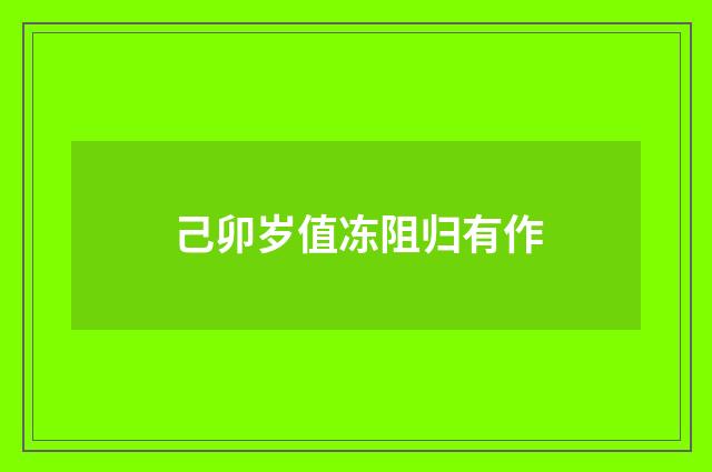 己卯岁值冻阻归有作
