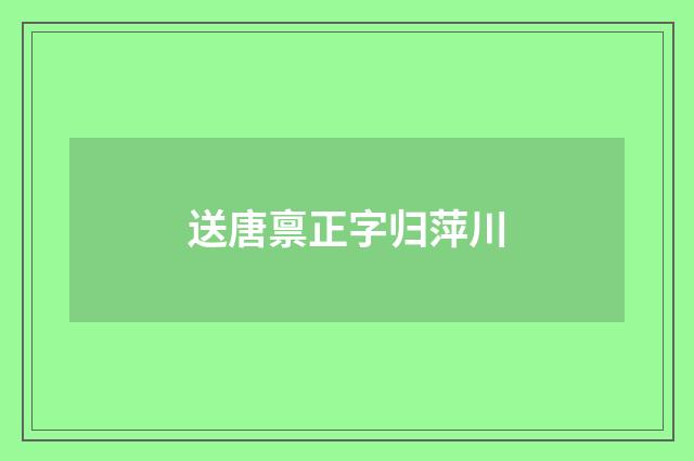 送唐禀正字归萍川
