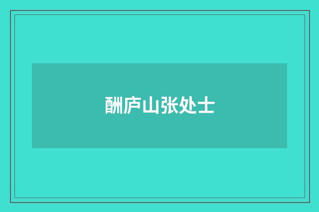 酬庐山张处士