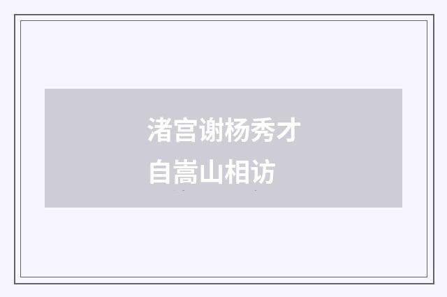 渚宫谢杨秀才自嵩山相访