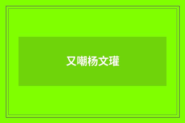 又嘲杨文瓘