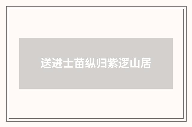 送进士苗纵归紫逻山居