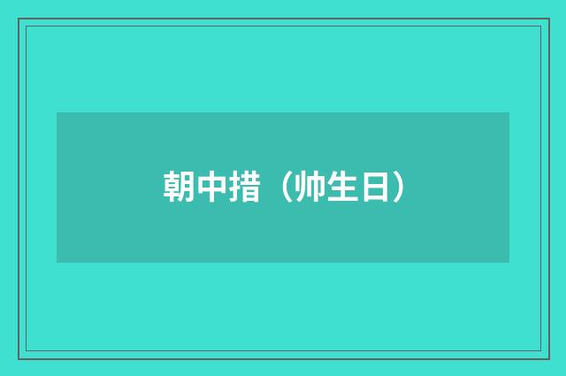 朝中措（帅生日）