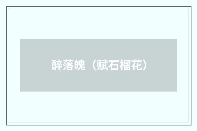 醉落魄（赋石榴花）