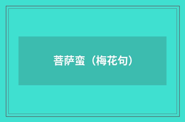 菩萨蛮（梅花句）