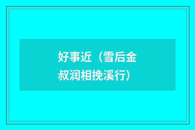 好事近（雪后金叔润相挽溪行）