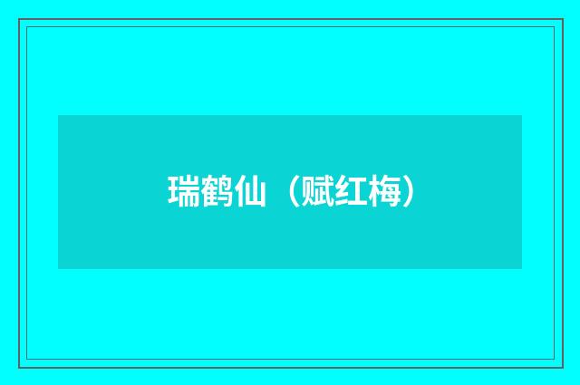 瑞鹤仙（赋红梅）