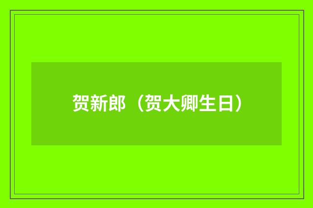 贺新郎（贺大卿生日）