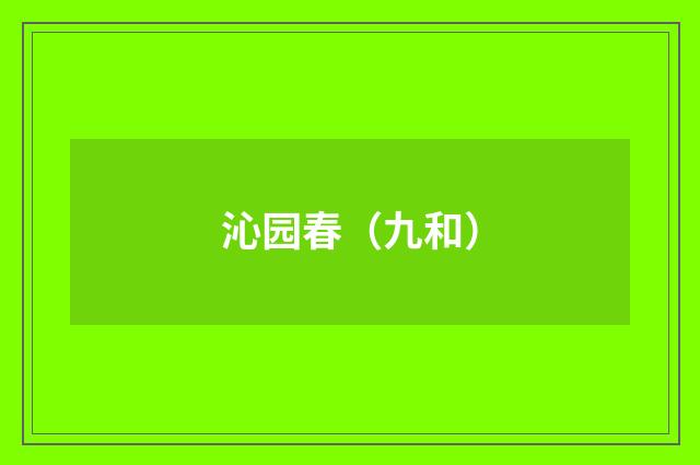 沁园春（九和）