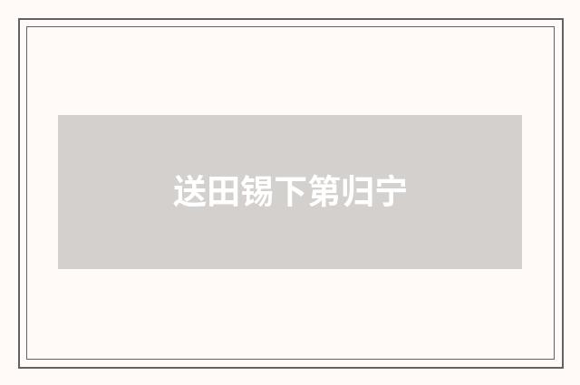 送田锡下第归宁