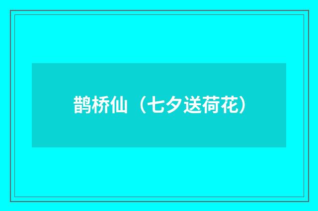 鹊桥仙（七夕送荷花）