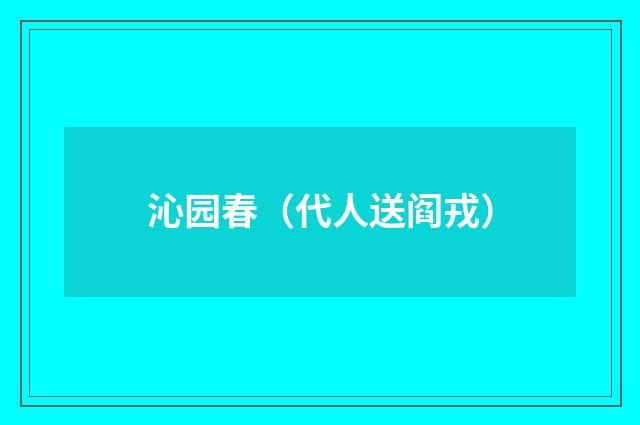 沁园春（代人送阎戎）