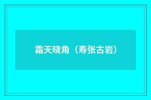霜天晓角（寿张古岩）